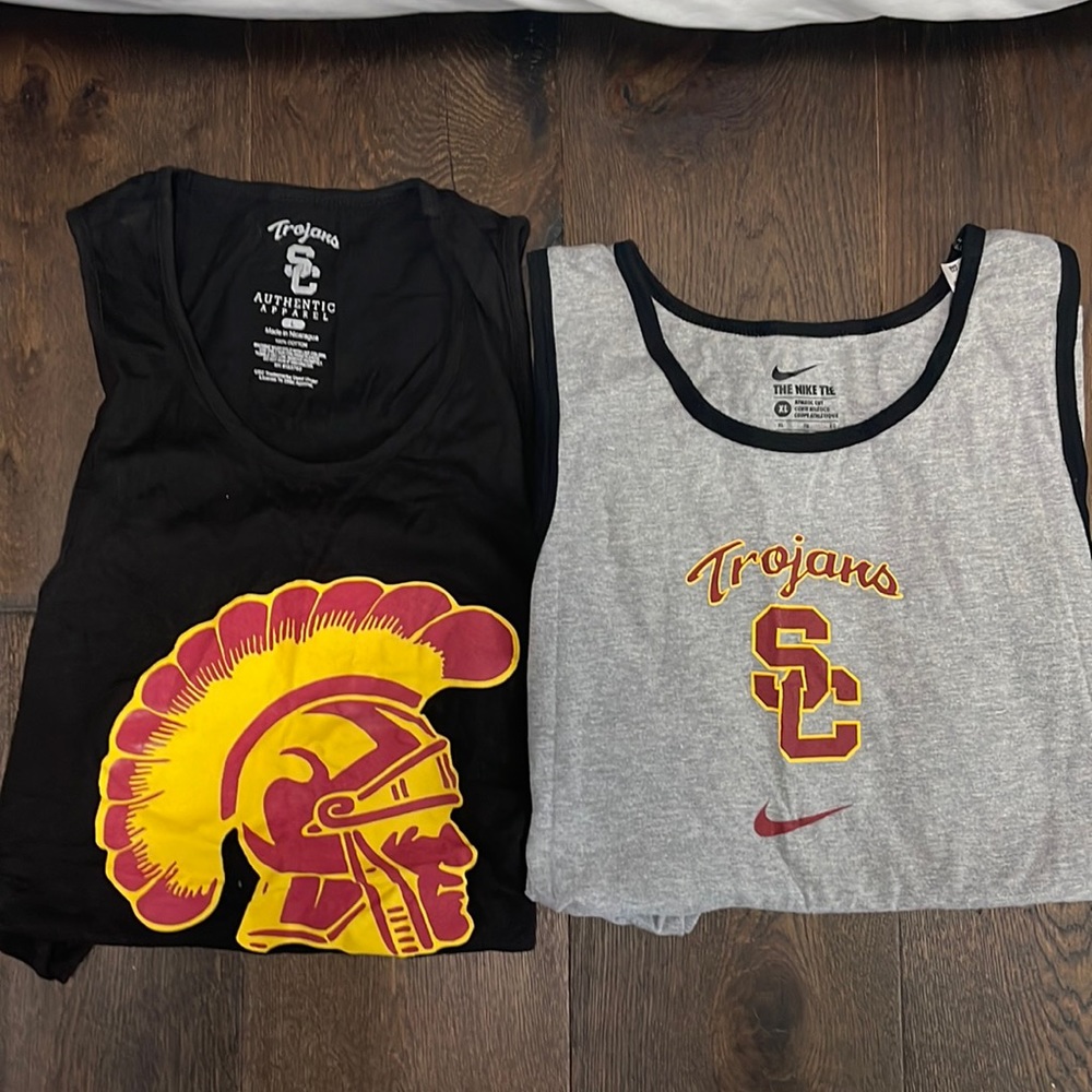 Mens USC tank tops black one size L gray size XL